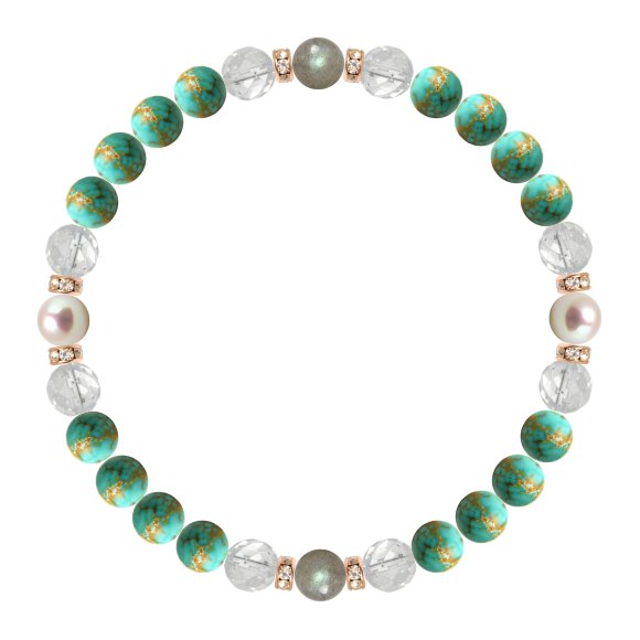 パワーストーン ブレスレット アコヤ真珠・ラブラドライト 天然石 魔除け・厄除け 誕生石 12月 人間関係 仕事運 誕生日 プレゼント