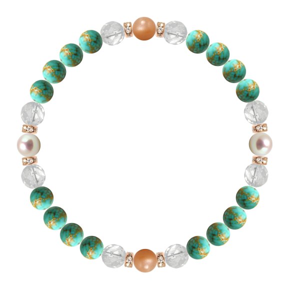 パワーストーン ブレスレット アコヤ真珠・オレンジムーンストーン 天然石 魔除け・厄除け 誕生石 12月 人間関係 恋人・夫婦円満 縁結び 6月 誕生日 プレゼント