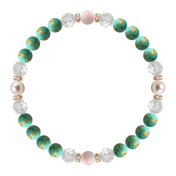 パワーストーン ブレスレット アコヤ真珠・クイーンコンクシェル 天然石 魔除け・厄除け 誕生石 12月 人間関係 安産・子宝 恋人・夫婦円満 誕生日 プレゼント