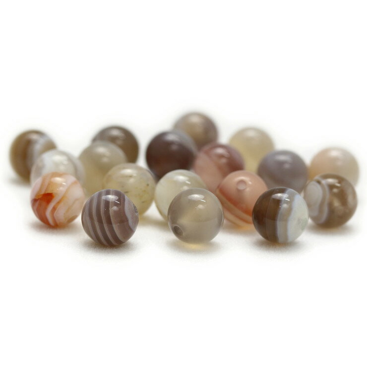 【1粒売り/ビーズ】ボツワナアゲート 6mm/ 安産 子宝 ブラウン 運気 ふたご座 天然 素材 パーツ 人間関係 天然石 粒売り おとめ座 ホワイト 星座石 誕生石 パワーストーン バラ売り ブレスレット 手作り 材料 ハンドメイドパーツ