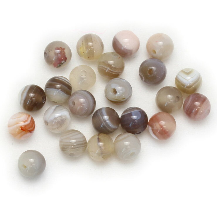 【1粒売り/ビーズ】ボツワナアゲート 6mm/ 安産 子宝 ブラウン 運気 ふたご座 天然 素材 パーツ 人間関係 天然石 粒売り おとめ座 ホワイト 星座石 誕生石 パワーストーン バラ売り ブレスレット 手作り 材料 ハンドメイドパーツ