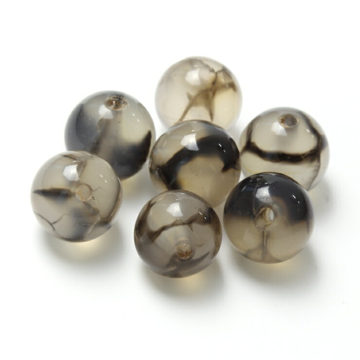 【1粒売り/ビーズ】ドラゴンアゲート 8mm/ ブラック 運気 ふたご座 グレー シルバー 素材 パーツ 人間関係 天然石 粒売り おとめ座 星座石 誕生石 パ...