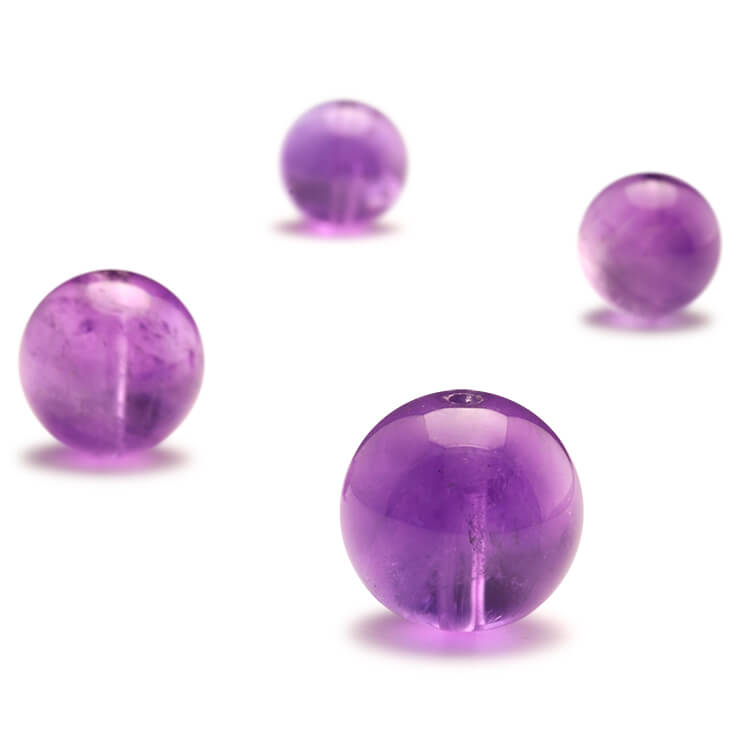 【1粒売り ビーズ】アメジスト 4mm 2月 運気 恋愛成就 結婚運 素材 パーツ うお座 パープル いて座 天然石 星座石 誕生石 パワーストーン バラ売り 丸玉 粒