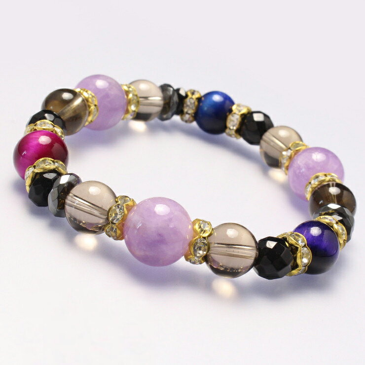 ラベンダーアメジスト タイガーアイ ブレスレット デザイン ブレスレット みずがめ座 魔除け 厄除け ブラック ブラックオニキス ブルー ブラウン 仕事運 やぎ座 2月 運気 性別 グレー 星座石 誕生石 アメジスト ブレスレットのサムネイル