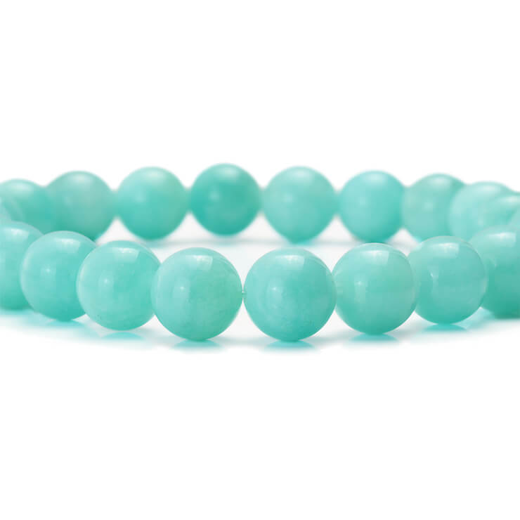 アマゾナイト ペルー産 8mm シンプル ブレスレット/ 運気 性別 グリーン メンズ 癒し シンプル 願望成就