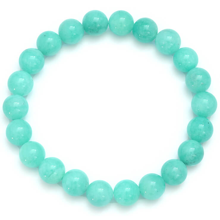 アマゾナイト ペルー産 8mm シンプル ブレスレット/ 運気 性別 グリーン メンズ 癒し シンプル 願望成就