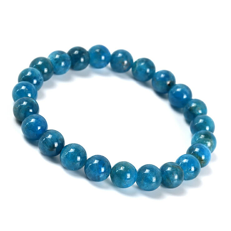 アパタイト 8mm シンプル ブレスレット/ ブルー 恋人 夫婦円満 運気 性別 メンズ 希少 珍しい天然石ブレス 人間関係 シンプル