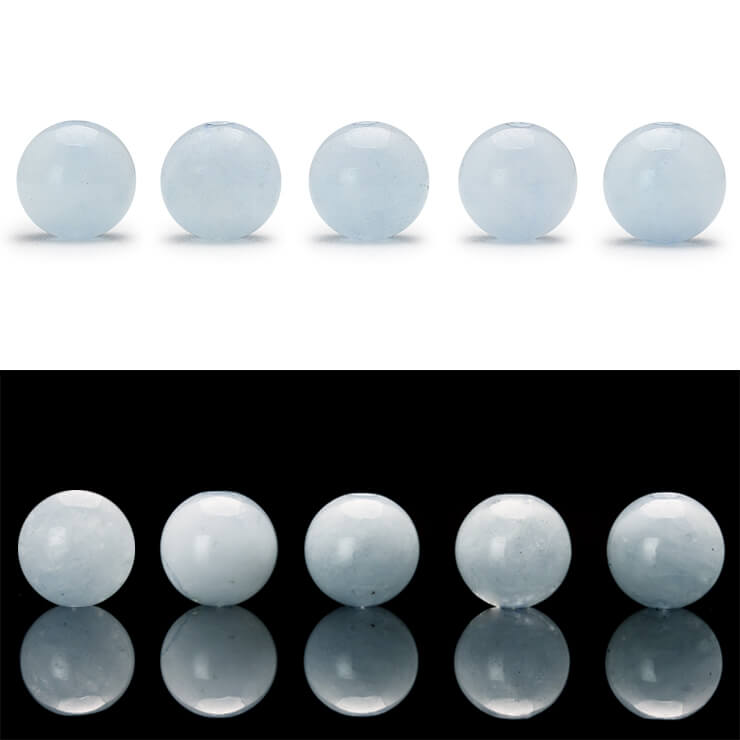 【1粒売り ビーズ】アクアマリン 6mm ブルー やぎ座 家庭円満 運気 ふたご座 3月 結婚運 素材 パーツ 天然石 星座石 誕生石 パワーストーン バラ売り 丸玉 粒