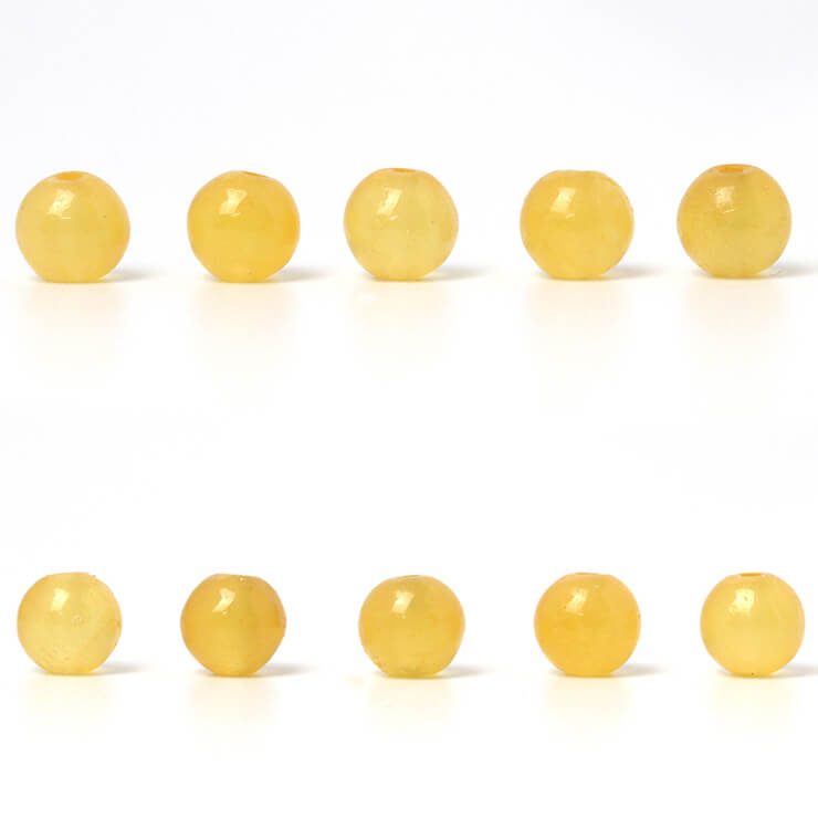 【1粒売り/ビーズ】アラゴナイト 6mm/ 縁結び 運気 素材 パーツ 人間関係 天然石 粒売り イエロー パワーストーン バラ売り ブレスレット 手作り 材料 ハンドメイドパーツ