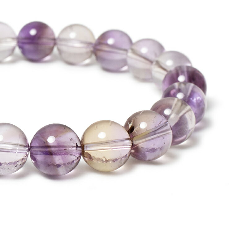 美しいバイカラー【一点もの】ボリビア アメトリン 10mm シンプル ブレスレット/ 恋人 夫婦円満 運気 金運 マルチカラー うお座 希少 星座石 誕生石