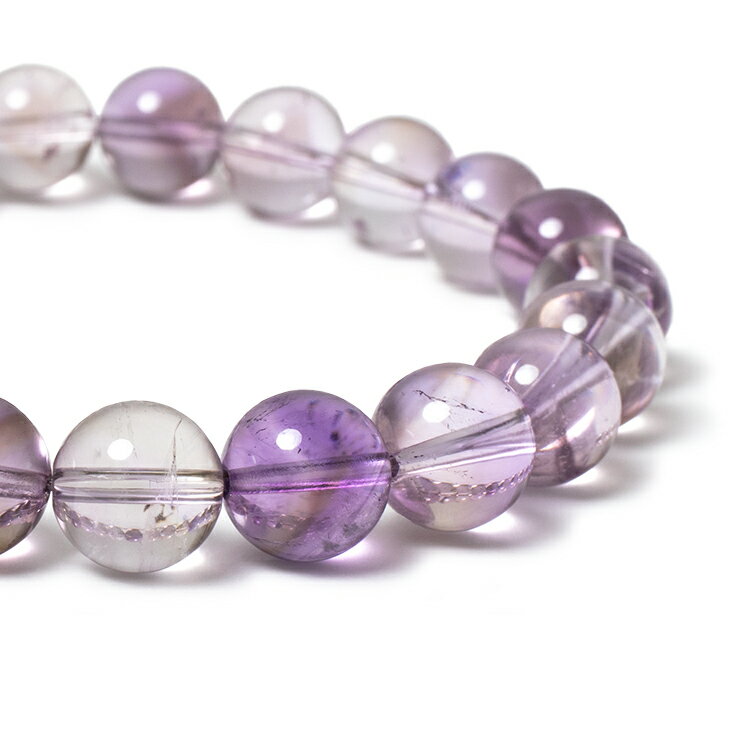 美しいバイカラー【一点もの】ボリビア アメトリン 10mm シンプル ブレスレット/ 恋人 夫婦円満 運気 金運 マルチカラー うお座 希少 星座石 誕生石
