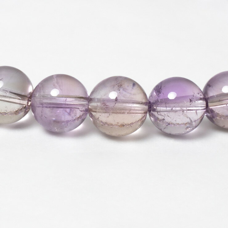 美しいバイカラー【一点もの】ボリビア アメトリン 8mm シンプル ブレスレット/ 恋人 夫婦円満 運気 金運 マルチカラー うお座 希少 星座石 誕生石