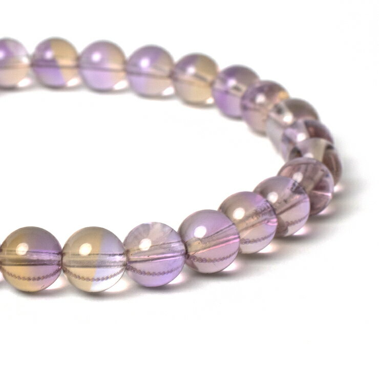 【一点もの】アメトリン7mm シンプル ブレスレット【鑑別書付き】/ 恋人 夫婦円満 運気 金運 マルチカラー うお座 希少 珍しい天然石ブレス 星座石 誕生石