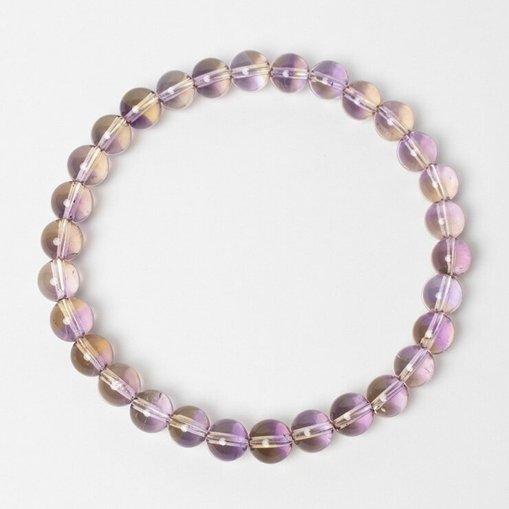 【一点もの】アメトリン7mm シンプル ブレスレット【鑑別書付き】/ 恋人 夫婦円満 運気 金運 マルチカラー うお座 希少 珍しい天然石ブレス 星座石 誕生石