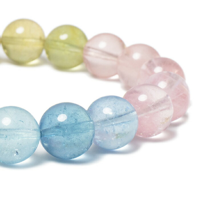 【一点もの】ミックスベリル 10mm シンプル ブレスレット【鑑別書付き】/天然石 べリル 家庭円満 運気 性別 結婚運 メンズ パワーストーン ブレスレット ...