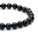 浮き上がる光の神秘 【一点もの】ブラックマトリックスオパール 8mm シンプル ブレスレット/ 仕事運 運気 性別 メンズ 10月 さそり座 シンプル 願望成就...