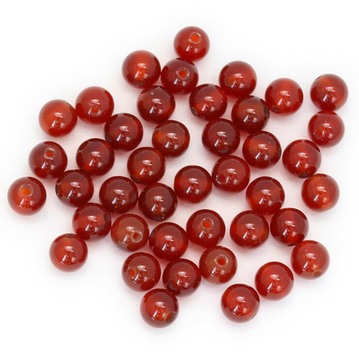 【1粒売り ビーズ】レッドカーネリアン 6mm 仕事運 運気 7月 素材 パーツ 天然石 粒売り 願望成就 おとめ座 星座石 誕生石 パワーストーン バラ売り ブレスレット 手作り 材料 ハンドメイドパーツ 丸玉 粒