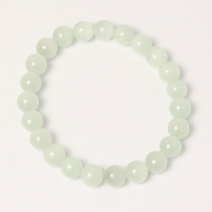 グリーンカルサイト 8mm シンプル ブレスレット/ 仕事運 運気 性別 メンズ 人間関係 シンプル