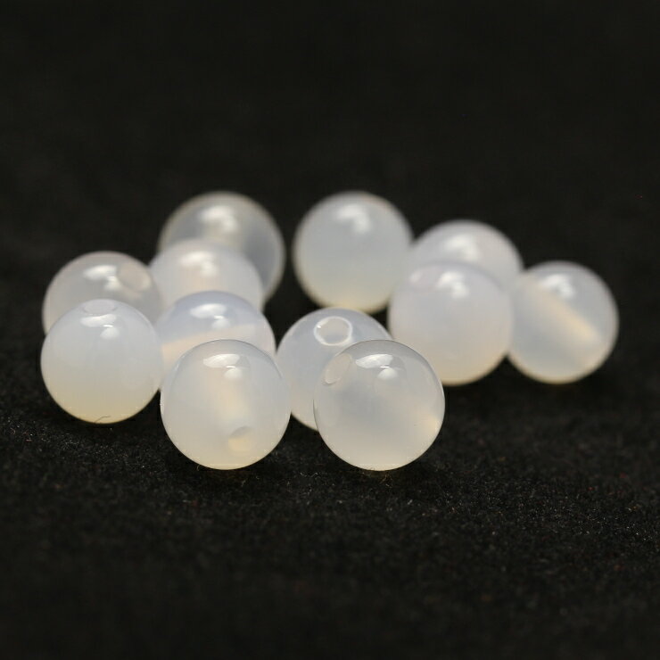 【1粒売り ビーズ】ホワイトカルセドニー 6mm 縁結び 運気 素材 パーツ 人間関係 天然石 粒売り ホワイト カルセドニー ホワイト パワーストーン バラ売り 丸玉 粒