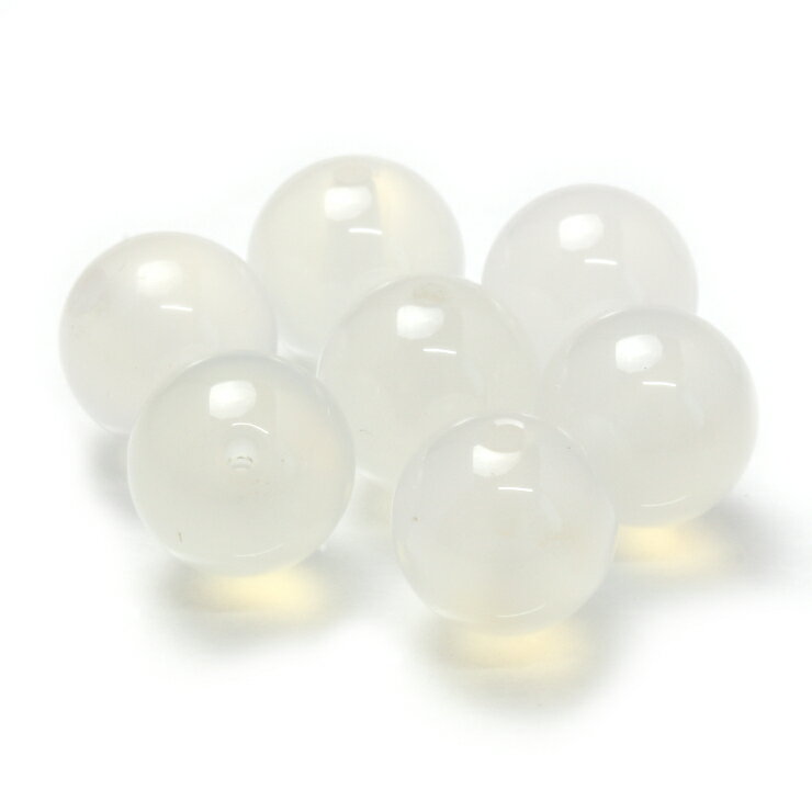 【1粒売り ビーズ】ホワイトカルセドニー 8mm 縁結び 運気 素材 パーツ 人間関係 ...