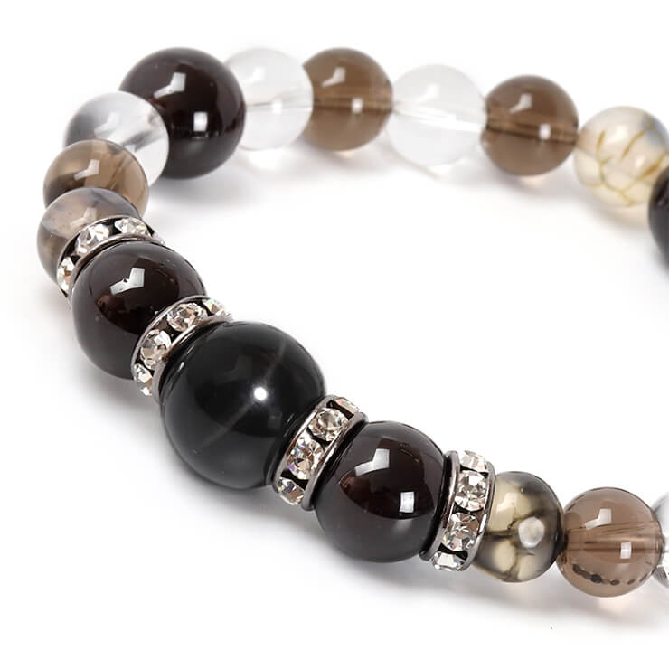 さそり座 10/24〜 11/22 ガーネット メンズ ブレスレット/ 4月 みずがめ座 おひつじ座 魔除け 厄除け ブラック ブラックタイガーアイ ブラウン 仕事運 恋人 夫婦円満 星座石 誕生石