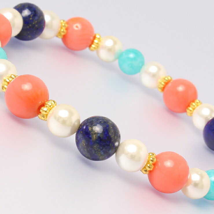 ピンクコーラル ラピスラズリ デザイン ブレスレット アマゾナイト 魔除け 厄除け 安産 子宝 ブルー かに座 12月 運気 性別 グリーン てんびん座 恋愛成就 3月 星座石 誕生石 ラピスラズリ ブレスレット