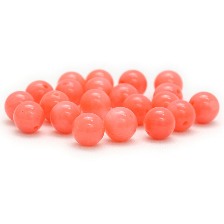 【1粒売り ビーズ】ピンクコーラル 染色 6mm 安産 子宝 かに座 運気 3月 素材 パーツ 癒し 天然石 星座石 誕生石 パワーストーン バラ売り 丸玉 粒