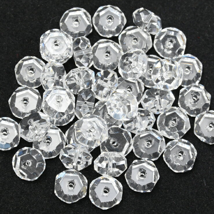 【1粒売り 人工石】クリスタル ボタン20面カット 8× 4mm 4月 仕事運 運気 しし座 恋愛成就 素材 パーツ 天然石 粒売り ホワイト 星座石 誕生石 パワーストーン バラ売り ブレスレット 手作り 材料 ハンドメイドパーツ 粒