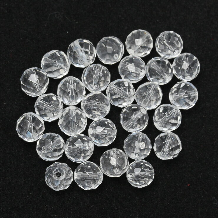 【1粒売り ビーズ】ブラジル クリスタル 64面カット 6mm 4月 仕事運 運気 しし座 恋愛成就 素材 パーツ 天然石 粒売り ホワイト 星座石 誕生石 パワーストーン バラ売り 丸玉 粒