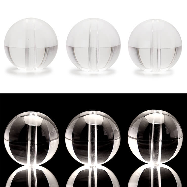 【1粒売り/ビーズ】ブラジル クリスタル 12mm/ 4月 仕事運 運気 しし座 恋愛成就 素材 パーツ 天然石 粒売り ホワイト 星座石 誕生石 パワーストーン バラ売り