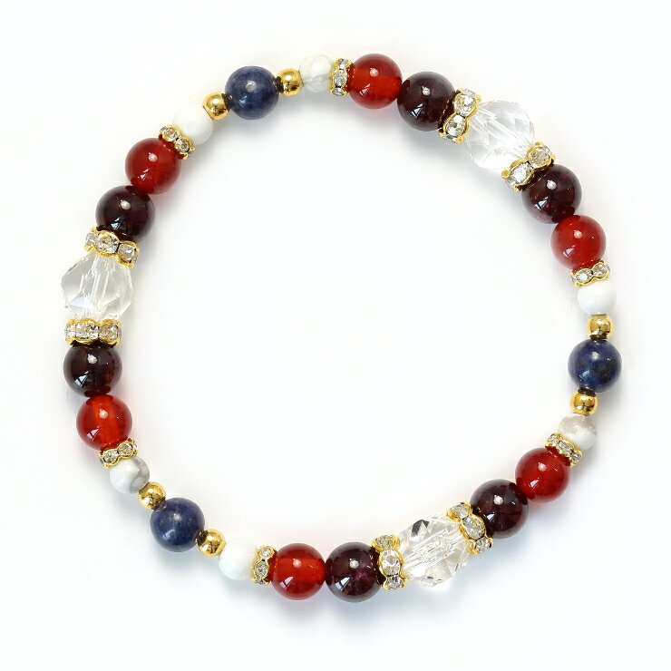 クリスタル サファイア デザイン ブレスレット 4月 みずがめ座 おひつじ座 ブルー 仕事運 カーネリアン 恋人 夫婦円満 運気 ガーネット 性別 ハウライト 1月 7月 星座石 誕生石 サファイア ブレスレット