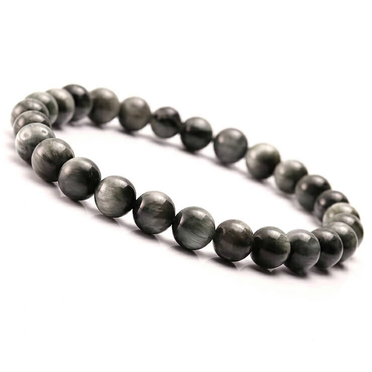 イーグルアイ 6mm シンプル ブレスレット 仕事運 運気 性別 グレー シルバー メンズ シンプル 願望成就 タイガーアイ ブレスレット