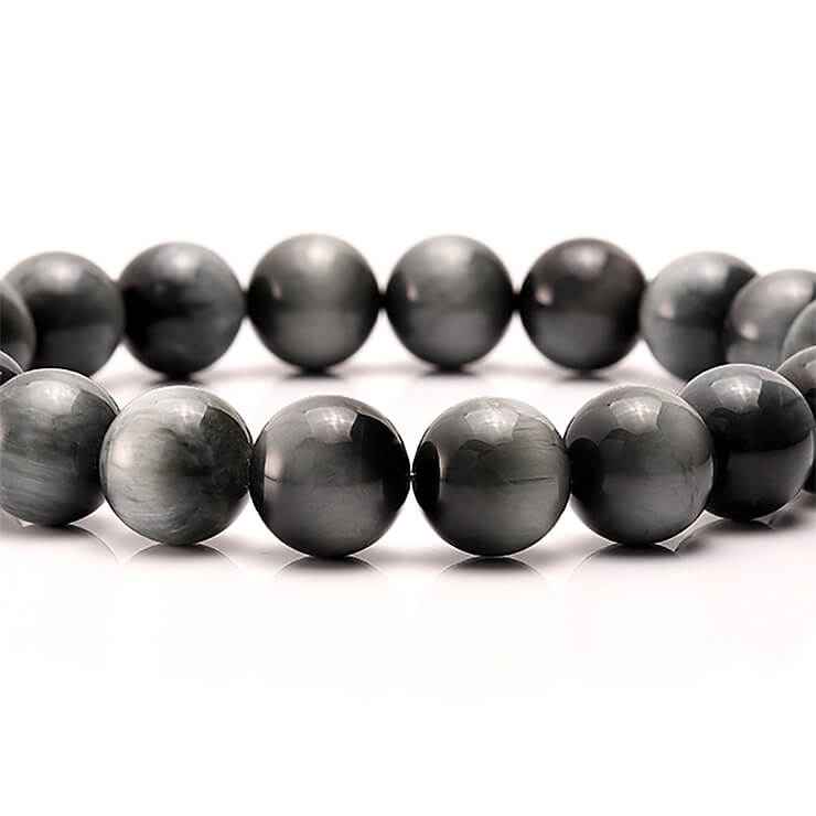 イーグルアイ 10mm シンプル ブレスレット 仕事運 運気 性別 グレー シルバー メンズ シンプル 願望成就 タイガーアイ ブレスレット