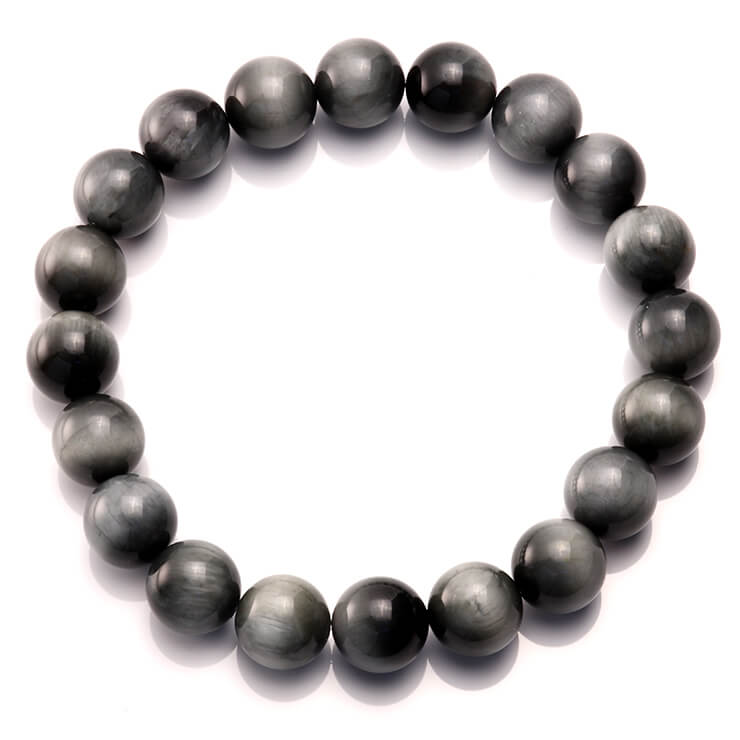イーグルアイ 10mm シンプル ブレスレット 仕事運 運気 性別 グレー シルバー メンズ シンプル 願望成就 タイガーアイ ブレスレット