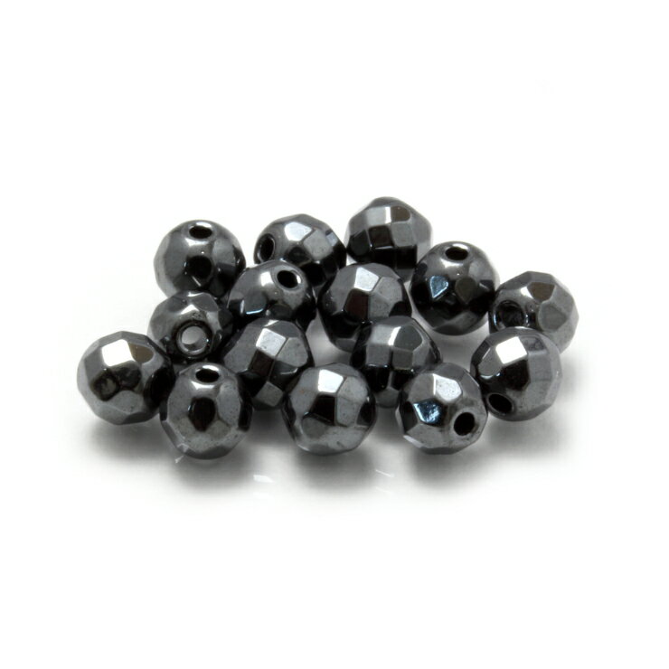 【1粒売り ビーズ】ヘマタイト 32面カット 4mm 魔除け 厄除け 運気 グレー シルバー 健康 素材 パーツ さそり座 天然石 星座石 誕生石 パワーストー...