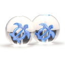 【1粒売り/ビーズ】ホヌクリスタル ブルー彫刻 12mm/ 魔除け 厄除け 運気 素材 パーツ 天然石 パワーストーン バラ売り ブレスレット 手作り 材料 ハンドメイドパーツ