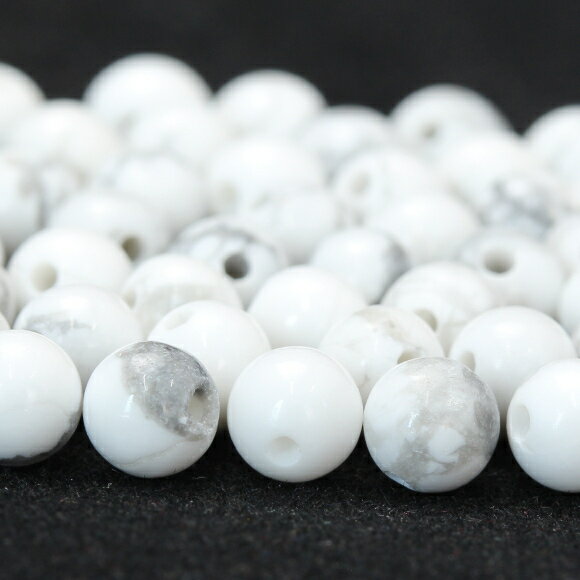 【1粒売り ビーズ】ハウライト マグネサイト 4mm 運気 素材 パーツ 癒し 天然石 粒売り ホワイト パワーストーン バラ売り 丸玉 粒