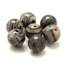 お買い物マラソン限定最大2,000円OFF 【1粒売り/ビーズ】ゼブラジャスパー 8mm/ 仕事運 運気 グレー シルバー 素材 パーツ 人間関係 天然石 パワーストーン バラ売り ブレスレット 手作り 材料 ハンドメイドパーツ