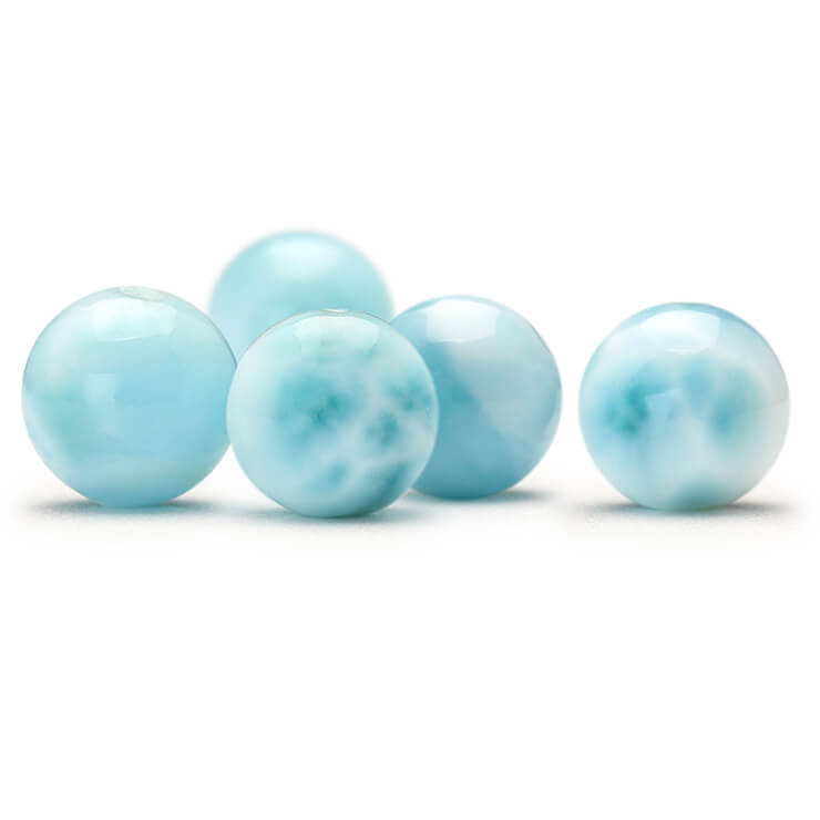 【1粒売り ビーズ】ラリマー 6mm/ ブルー 運気 素材 パーツ 癒し 天然石 パワーストーン バラ売り 丸玉 粒