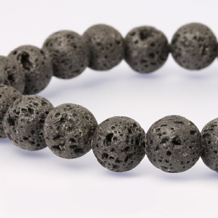 ラバストーン 8mm シンプル ブレスレット/ ブラック 恋人 夫婦円満 運気 性別 メンズ シンプル