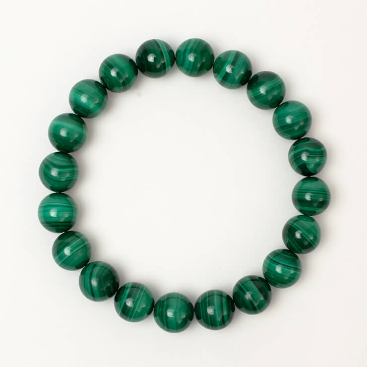 マラカイト 10mm シンプル ブレスレット/ 魔除け 厄除け 仕事運 運気 性別 グリーン メンズ シンプル おうし座 星座石 誕生石