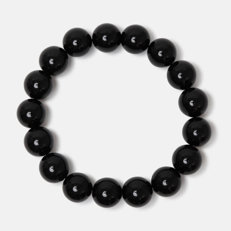 チベット モリオン 12mm シンプル ブレスレット パワーストーン ブレスレット 魔除け 厄除け ブラック 運気 性別 メンズ シンプル モリオン ブレスレット