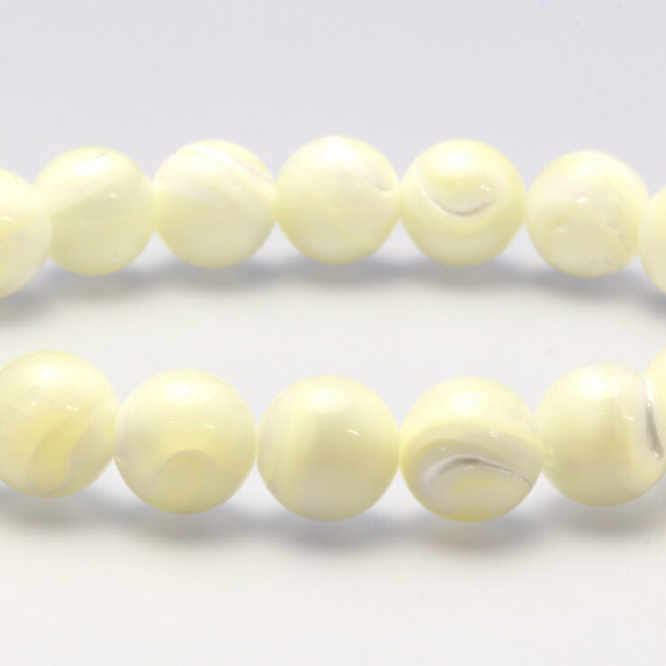 マザーオブパール 10mm シンプル ブレスレット/ 安産 子宝 運気 性別 メンズ 癒し シンプル ホワイト クリア