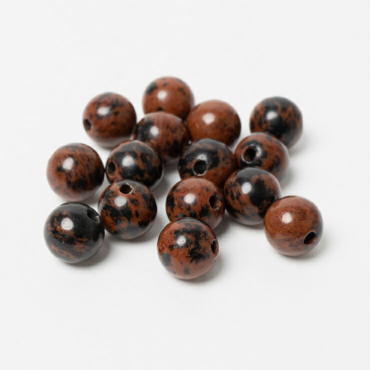 【1粒売り ビーズ】マホガニーオブシディアン 6mm 魔除け 厄除け ブラウン 仕事運 やぎ座 運気 性別 マホガニー オブシディアン 素材 パーツ 天然石 粒売り パワーストーン バラ売り ブレスレット 手作り ハンドメイドパーツ 丸玉 粒