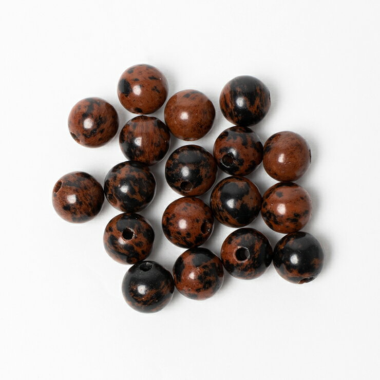 【1粒売り ビーズ】マホガニーオブシディアン 6mm 魔除け 厄除け ブラウン 仕事運 やぎ座 運気 性別 マホガニー オブシディアン 素材 パーツ 天然石 粒売り パワーストーン バラ売り ブレスレット 手作り ハンドメイドパーツ 丸玉 粒