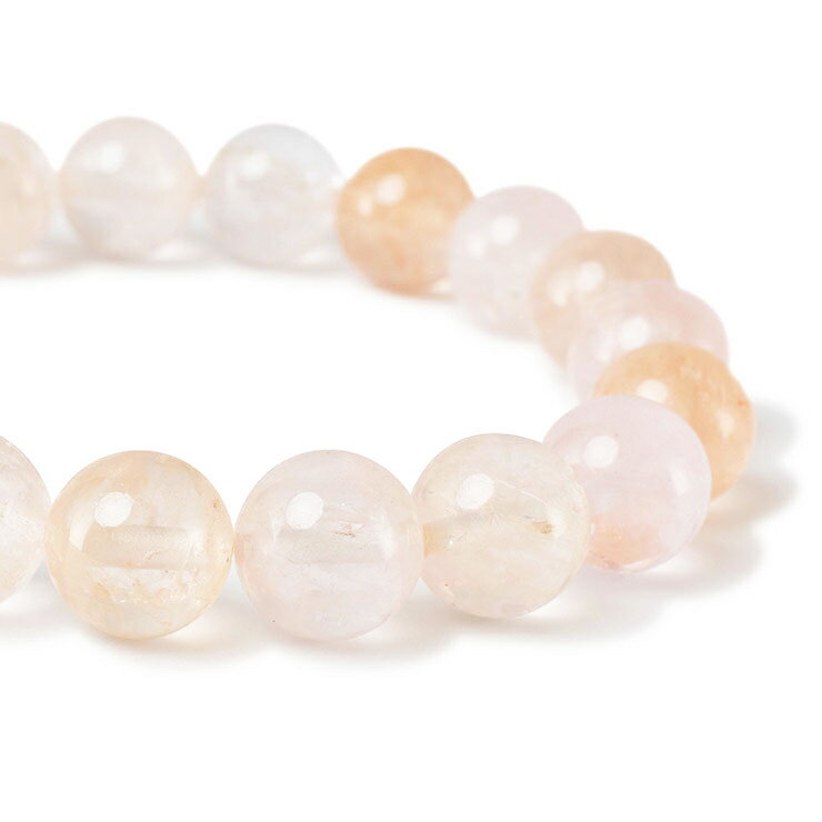 ほんのりピンクが愛らしい【一点もの】モルガナイト SA 10mm シンプル ブレスレット/ パワーストーン ブレスレット パステルカラー 天然石 4月 家庭円満...