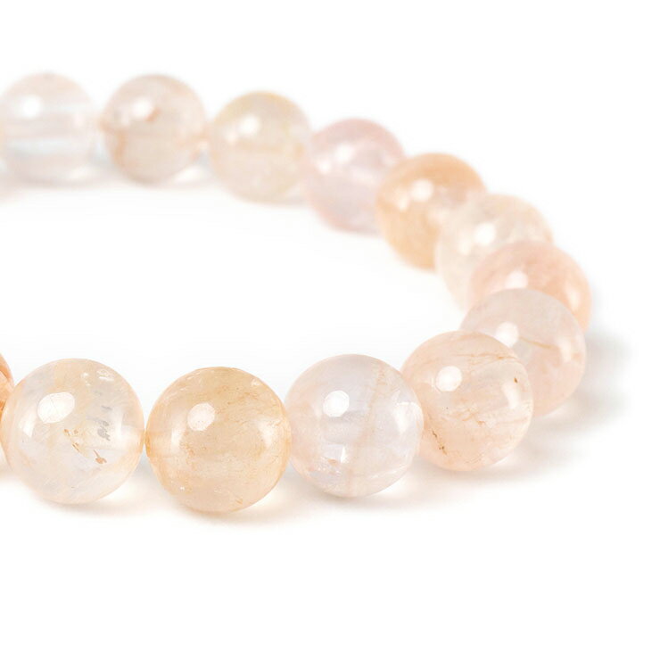 ほんのりピンクが愛らしい【一点もの】モルガナイト SA 10mm シンプル ブレスレット/ 4月 家庭円満 運気 性別 結婚運 メンズ シンプル