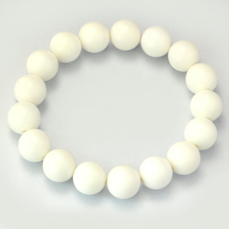 ホワイトオニキス 12mm シンプル ブレスレット/ 魔除け 厄除け やぎ座 運気 性別 メンズ シンプル ホワイト クリア 星座石 誕生石