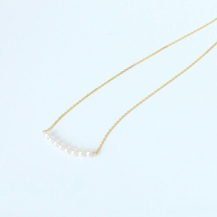 4mm ホワイト貝パール チェーンネックレス 14KGF 母の日 プレゼント / 安産 子宝 運気 性別 癒し ホワイト クリア