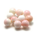 【1粒売り ビーズ】クイーンコンクシェル 6mm 安産 子宝 恋人 夫婦円満 運気 素材 パーツ ピンク 天然石 パワーストーン バラ売り 丸玉 粒